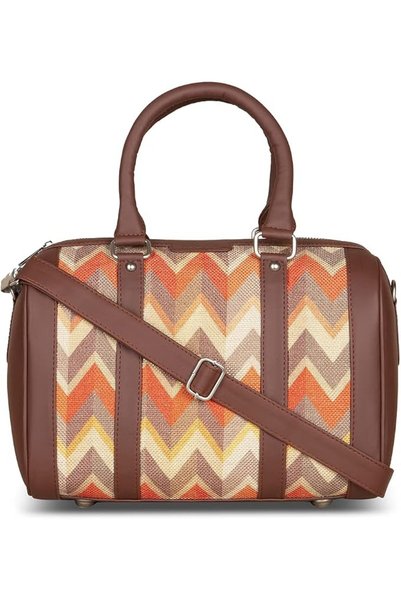 ZOUK Vegan Leather Handmade Women's Handbags with double handles and detachab...