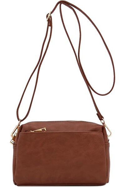 GENERAL FashionPuzzle Triple Zip Small Crossbody Bag