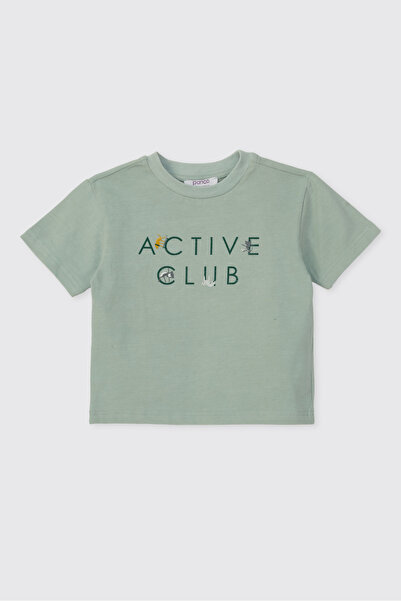 Panço Baby Boy Printed Light Green T-Shirt