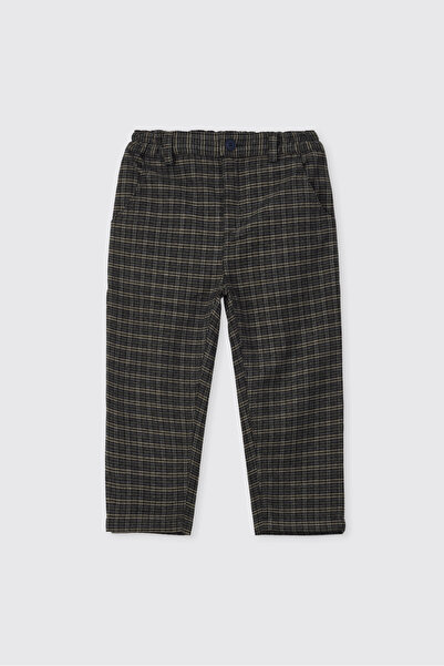Panço Baby Boy Brown Woven Pants with Adjustable Elastic Waist