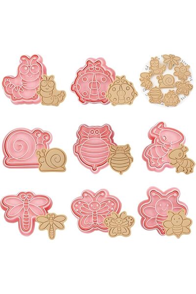 TERRIFI Cookie Cutters Set for Cartoon Insect Shape, 3D Biscuit Cutter Kit, C...