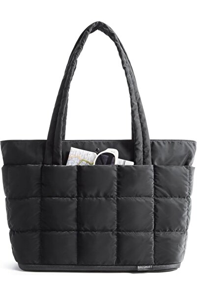 BAGSMART Expandable Tote Bag for Women, Puffer Work Tote Handbag, Quilted Car...