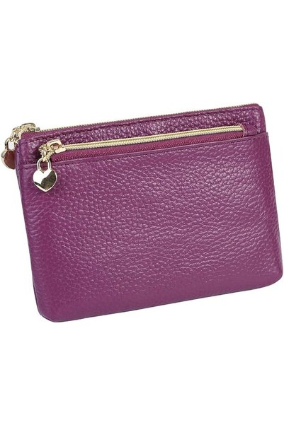 Cynure Women's Genuine Leather Coin Purse Zipper Pocket Size Pouch Change Wal...