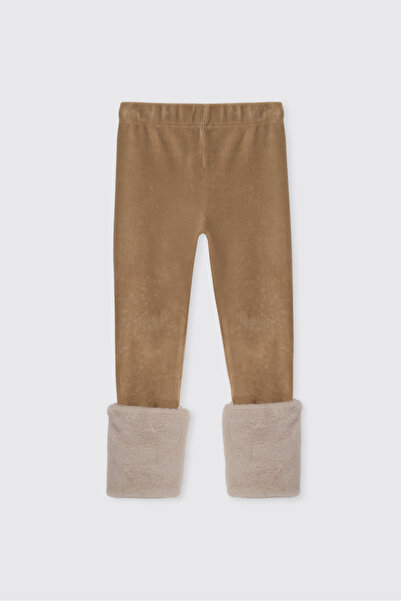 Panço Girl's Velvet Beige Tights