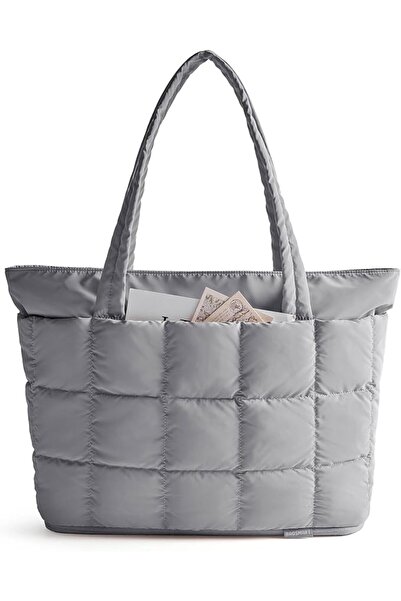 BAGSMART Expandable Tote Bag for Women, Puffer Work Tote Handbag, Quilted Car...