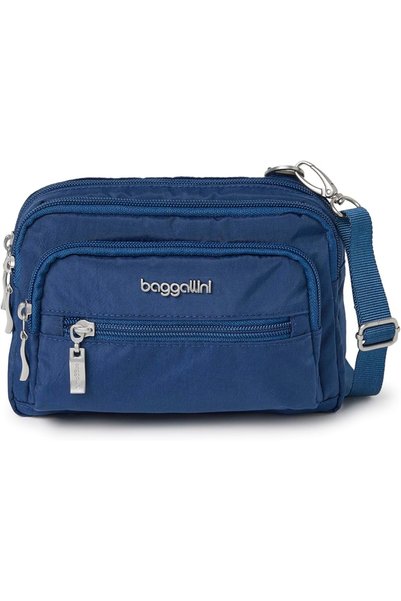 Baggallini Women's Triple Zip Small Convertible Crossbody Fannypack Belt Bag-...