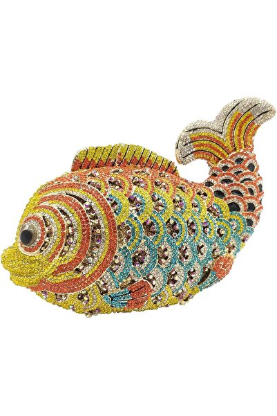 BoutiqueDeHistoria Boutique De Fgg Fish Crystal Clutch Purse Women Evening Ha...