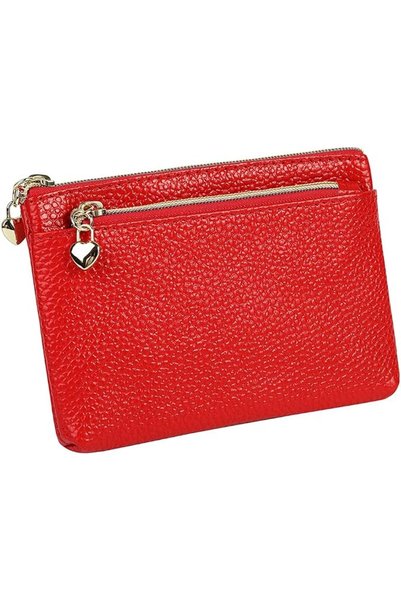 Cynure Women's Genuine Leather Coin Purse Zipper Pocket Size Pouch Change Wal...
