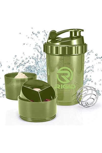 RIGID FITNESS Protein Shaker Bottle (500ml) Transparent - Leak-Proof Blender ...