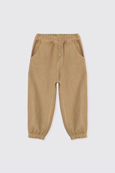Panço Baby Boy Elastic Waist Beige Trousers