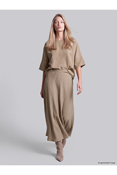 LC Waikiki Two Mt Shop Quality Lcw Vision Brown Plain Long Women's Skirt