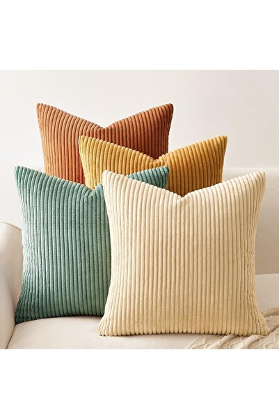 Generic Set of 4 Decorative Throw Pillow Covers, Soft Velvet Cushion Cases, D...
