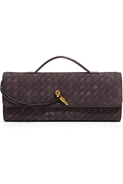 GENERAL Suede Woven Evening Clutch Purses Women Crossbody Shoulder Hobo Handbag