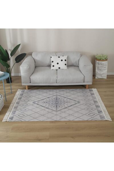 Generic Cotton Linen Carpet, Tassel Area Rugs, For Living Room Bedroom, Heber...