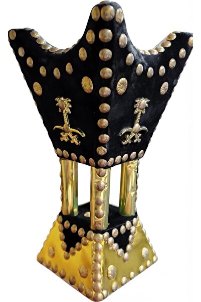 Generic Wooden Velvet Covered Incense Burner for Oud and Bakhoor, 22 cm Heigh...