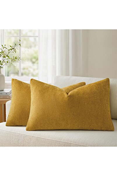 Generic a moment Pack of 2 Decorative Chenille Cushion Cover Throw Pillow Cov...