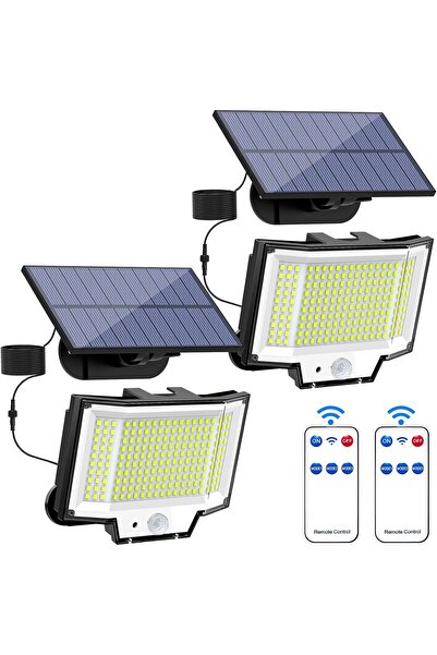 Generic أضواء خارجية تعمل بالطاقة الشمسية مع مستشعر حركة، 200 LED، جهاز تحكم ...