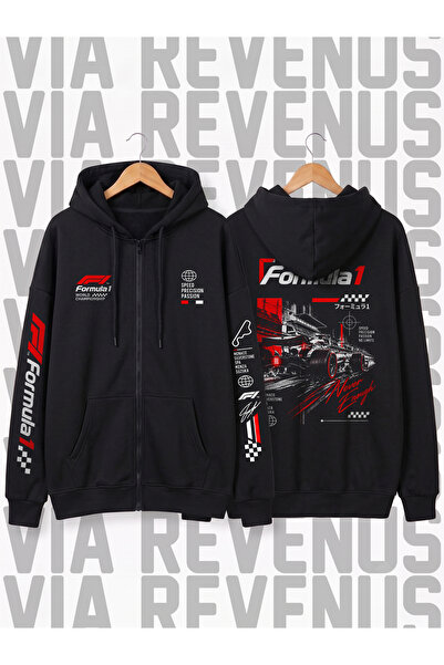 Vordevia Formula 1 Aesthetic Outfit Custom Design Printed Unisex Zippered Hoo...