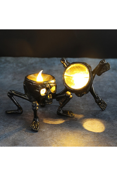 Morvena Picks Lampă de Halloween în formă de craniu, recuzită decorativă, lum...
