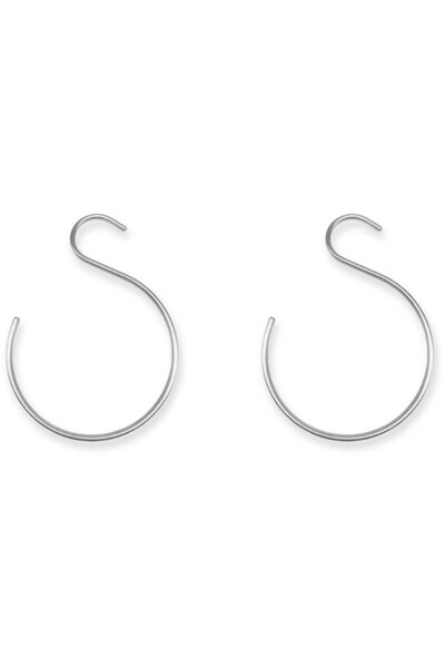 Morvena Picks Set de două umerașe rotunde argintii - potrivite pentru agățare...