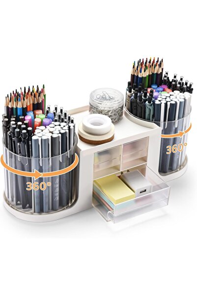 Generic Rotating Desk Organizer with 2 Pen Holder, Desk Organizers and Access...