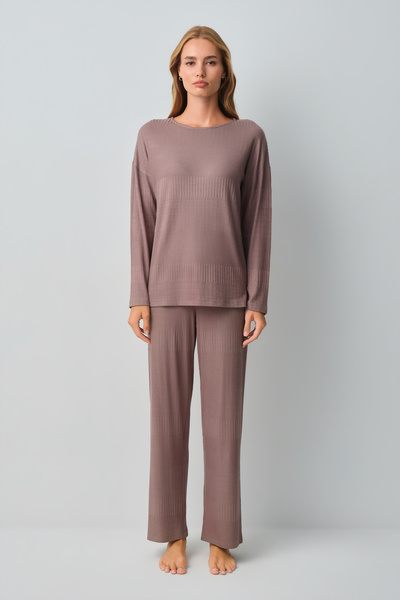 SUWEN Comfort Geniş Yaka Pijama Takımı