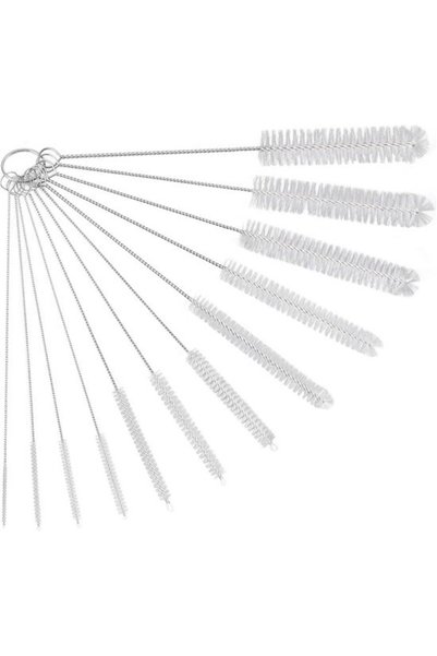 Morvena Picks Set de 13 perii de curățare pentru paie și sticle - Perii din n...