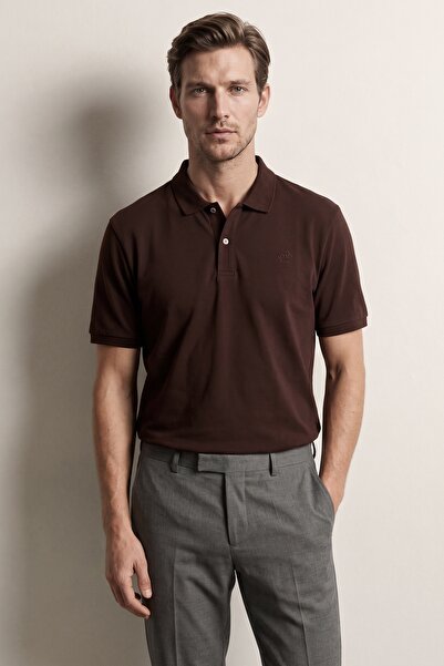 D'S Damat Ds Damat Regular Fit 100% βαμβακερό μπλουζάκι με γιακά πόλο, κεντημ...