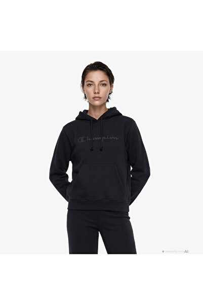 Champion Hooded Kadın Siyah Sweatshirt