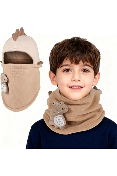 GENERAL Winter Balaclava Hat for Kids, Windproof Thermal Baby Hat with Dinosa...