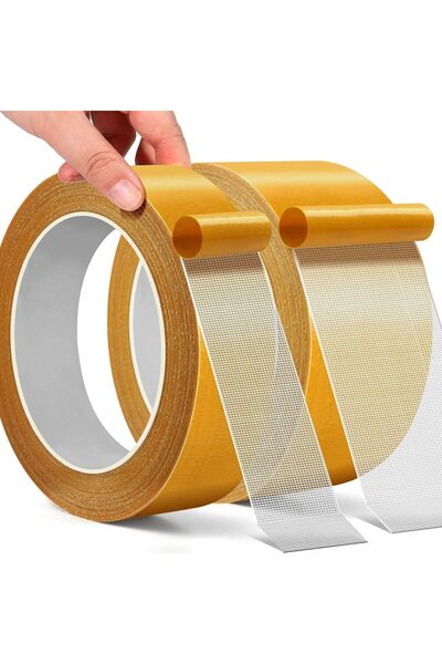 Generic Double Sided Fabric Tape Heavy Duty, 2 Rolls 1inch & 2inch x 33FT10m,...
