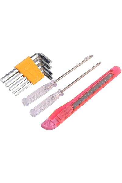 Lawazim Hexagon Key With Knife And 2-Piece Screwdrivers Set - Metric L-Shaped...