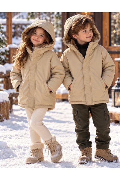 pamloli kids Çocuk mont kaban deri
