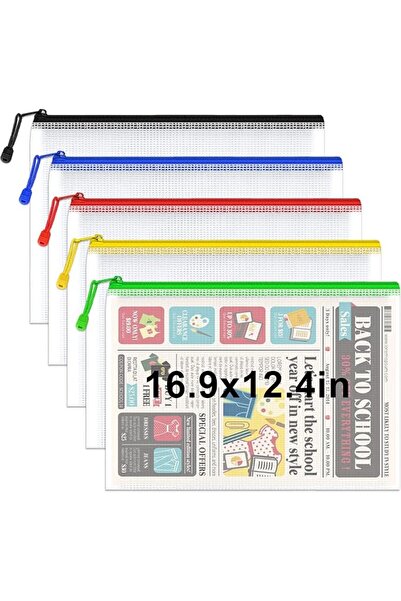 GENERAL Yakedon 5-Piece Zipper Bag, Extra Thick Mesh Bags with Waterproof Pla...