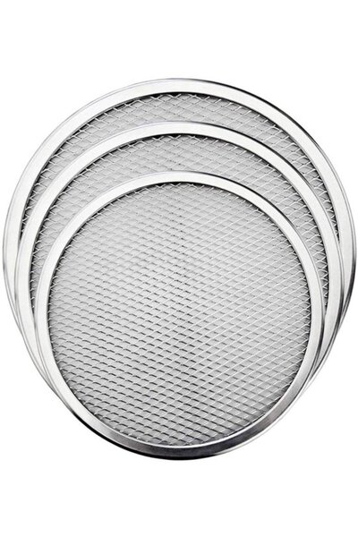 Morvena Picks Set de 3 tăvi de copt pizza din aluminiu, fără îmbinări, antiad...