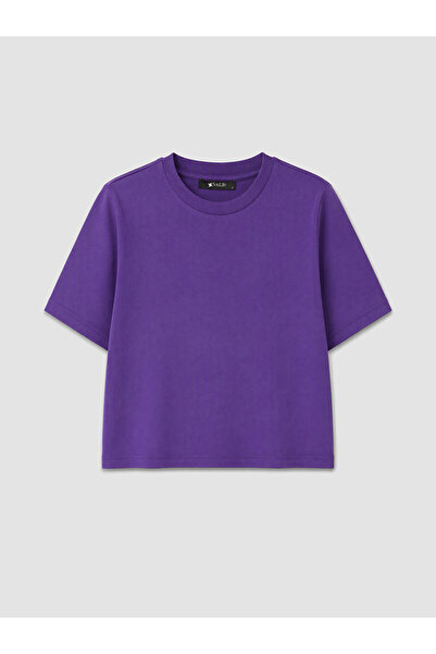 LC Waikiki Two Mt Shop Quality Soulife Purple Plain Loose & Baggy Short Sleev...