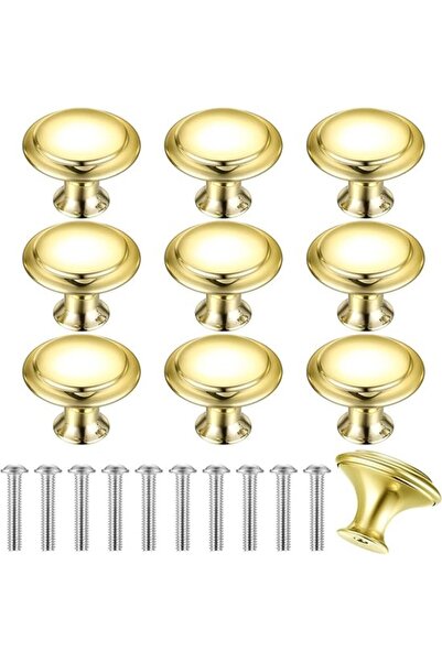 Morvena Picks 10 mânere mici, rotunde, aurii pentru sertare, uși, dulapuri și...