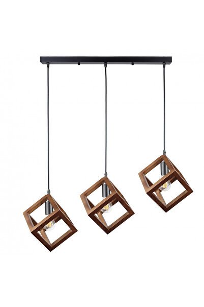 Klausen Chandelier Rhombus KL113015, 3xE27, black+brown, IP20,