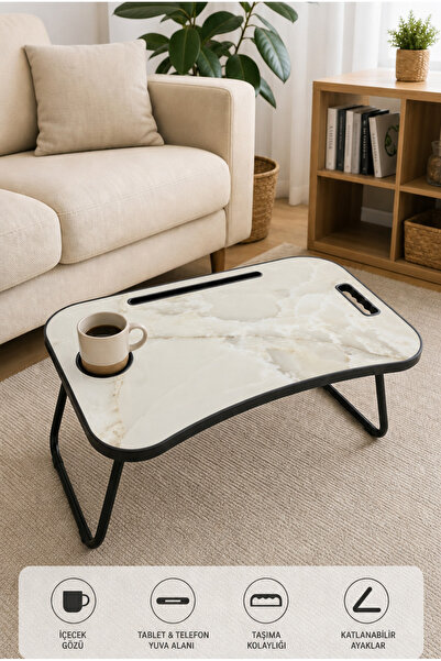 huhuli Decorative Folding Laptop Stand for Bed and Sofa, Breakfast Table with...