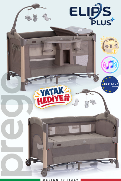 Prego Elips Plus Anne Yanı Park Yatak Oyun Parkı Sallanır Beşik Kolay Katlanı...