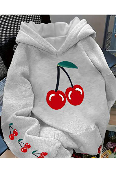 Genel Markalar ÜÇ İPLİK BASKILI UZUN KOLLU SWEATSHIRT