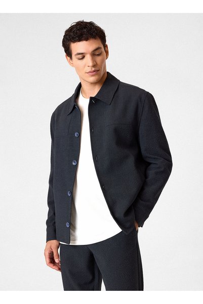 Back And Bond Lacivert Erkek Regular Fit Kareli Ceket BCT5501200000