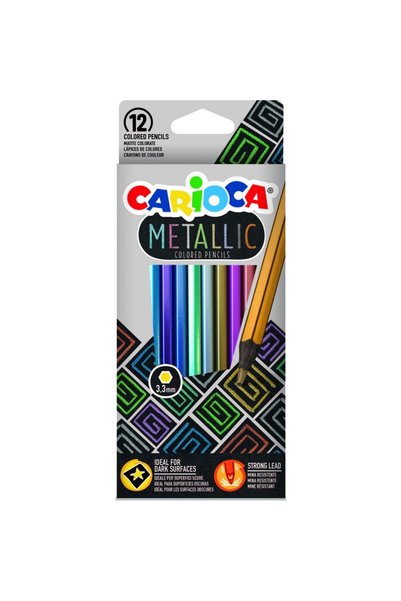 carioca طلاء جاف معدني 12 قطعة