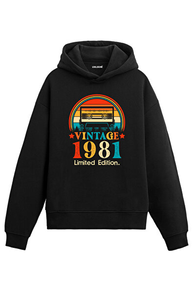 Colermi Vintage Mixtape 1981 Design Hooded Sweatshirt