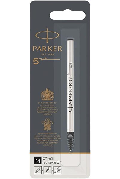 Parker القلم الخامس القابل لإعادة التعبئة ذو الرأس المتوسط - أسود