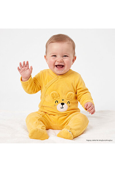 ebebek Hello Baby HelloBaby Yenidoğan Kadife Patikli Tulum