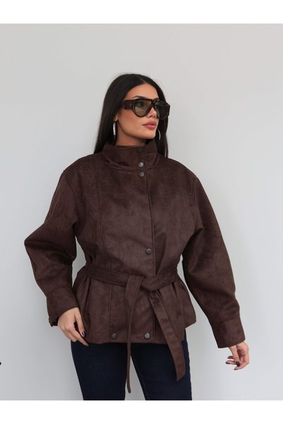 ESRAHELVACI Suede Waist Drawstring Jacket