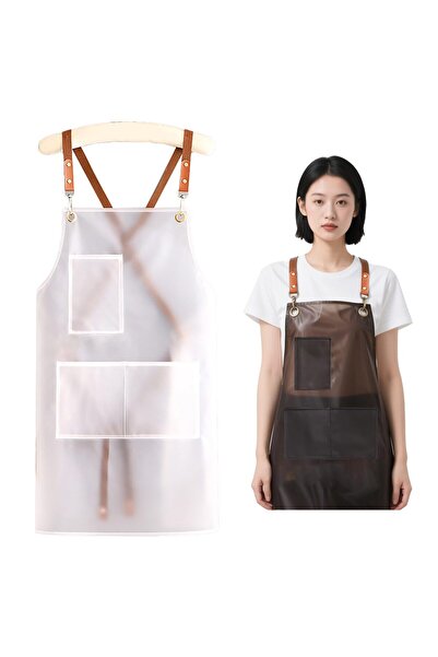Morvena Picks Șorț unisex transparent din PVC impermeabil pentru spălarea vas...