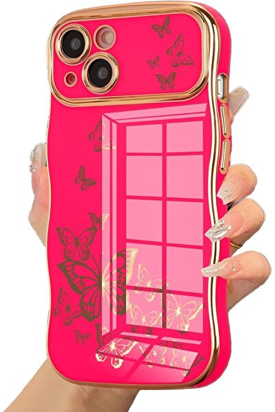 GENERAL ZTOFERA for iPhone 15 Pro Max Case Cute Curly Wave Frame - Black