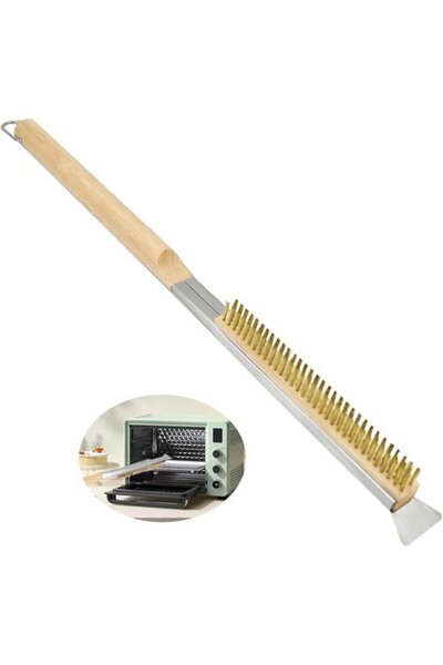 Morvena Picks Perie pentru cuptor de pizza, 52 cm, racletă din oțel inoxidabi...